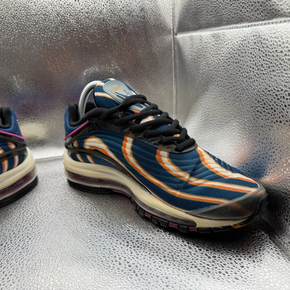 Size 6.5Y Nike Air Max Deluxe Cool‎ Gray Orange Kids Athletic Shoes AR0115-002